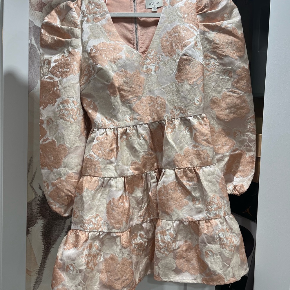 Dress - Peach and White Floral